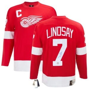 Ted Lindsay Signed Detroit Red Wings Throwback Jersey – Fanatics Authenticated